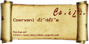 Cserveni Ádám névjegykártya
